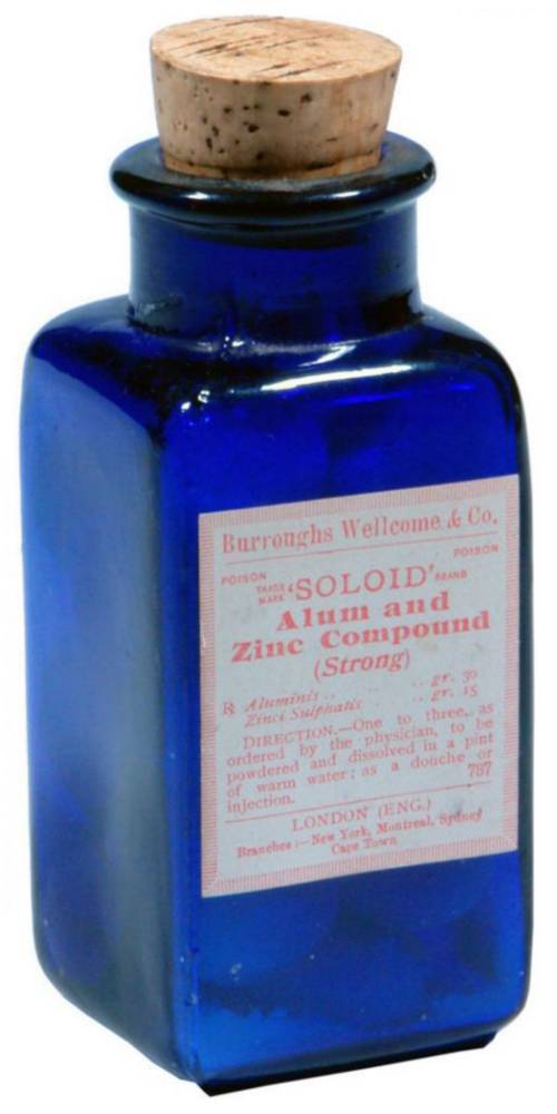 Burroughs Wellcome Soloid Cobalt Blue Bottle