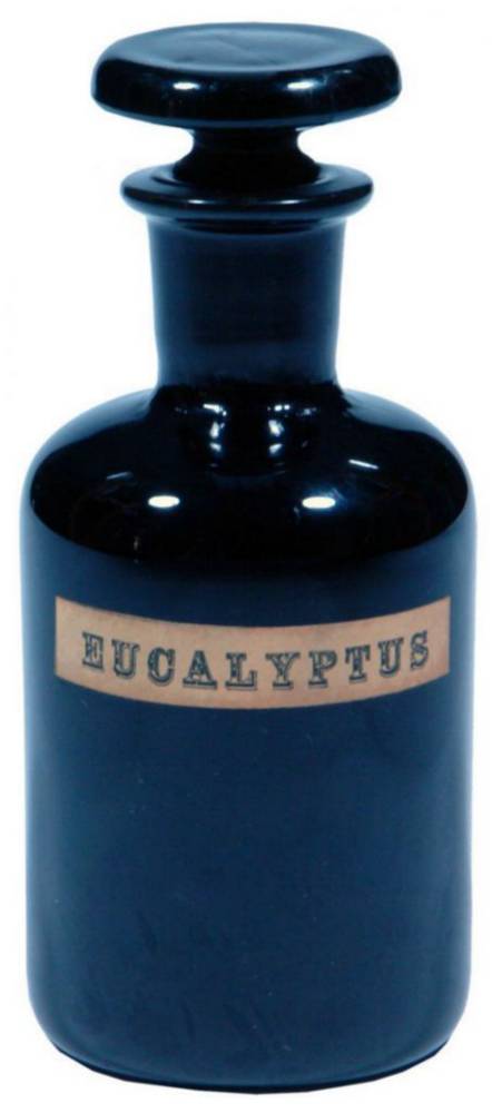 Eucalyptus Black Glass Pharmacy Bottle