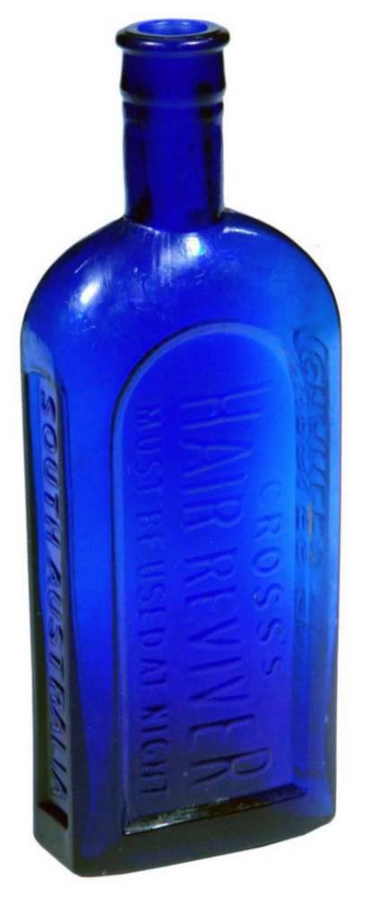 Cross's Hair Reviver South Australia Cobalt Bottle