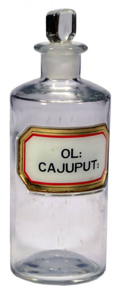 Ol Cajaput Clear Glass Pharmacy Jar
