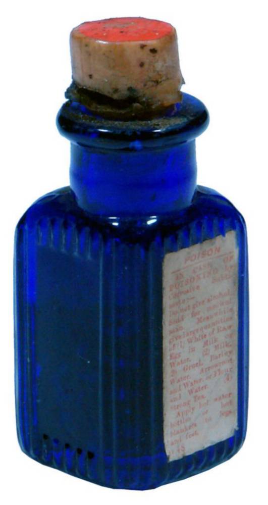 Burroughs Wellcome Soloid Corrosive Sublimate Cobalt Bottle
