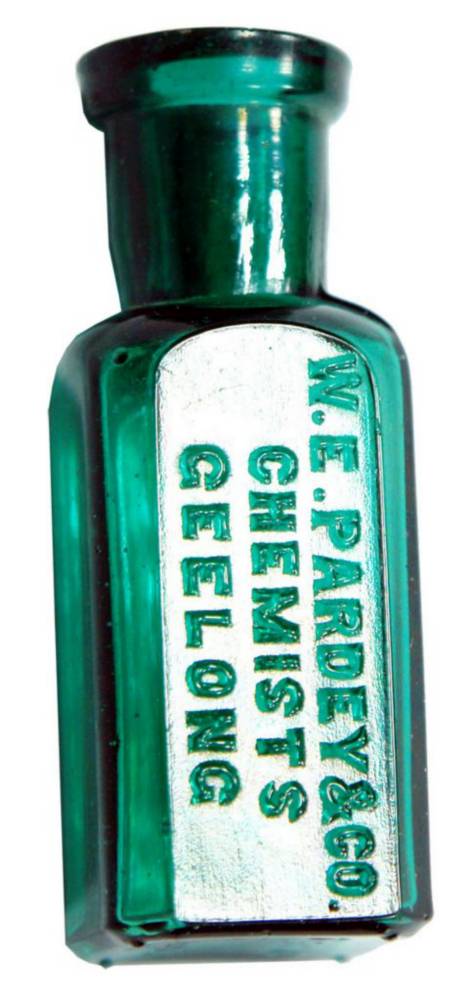 Pardey Chemists Geelong Green Medicine Bottle