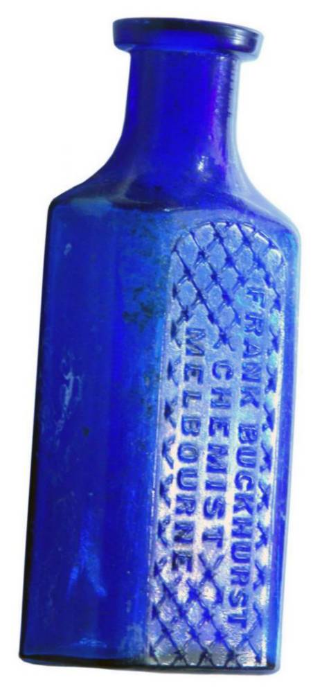Frank Buckhurst Chemist Melbourne Cobalt Blue Bottle