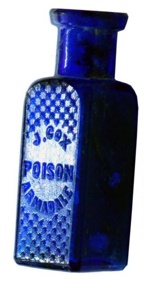 Cox Poison Armadale Cobalt Blue Poison Bottle