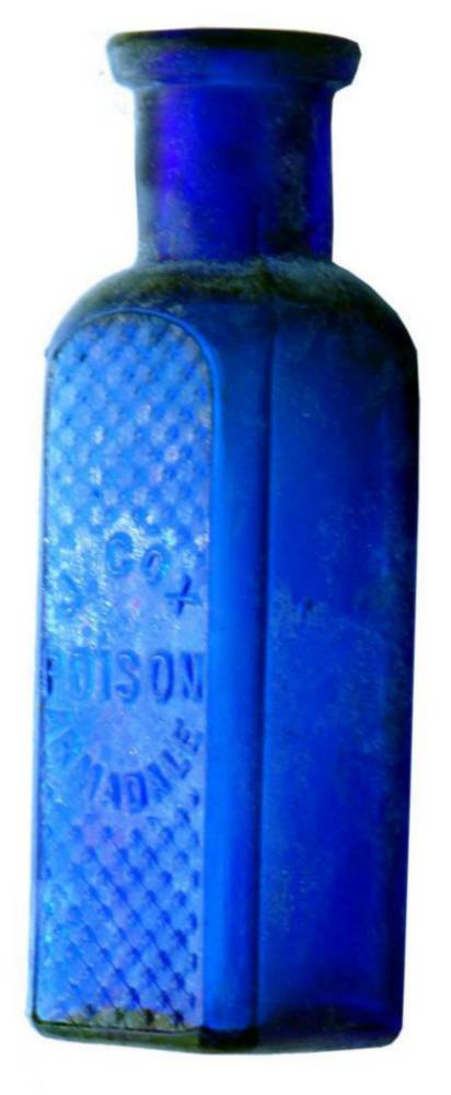 Cox Poison Armadale Cobalt Blue Poison Bottle