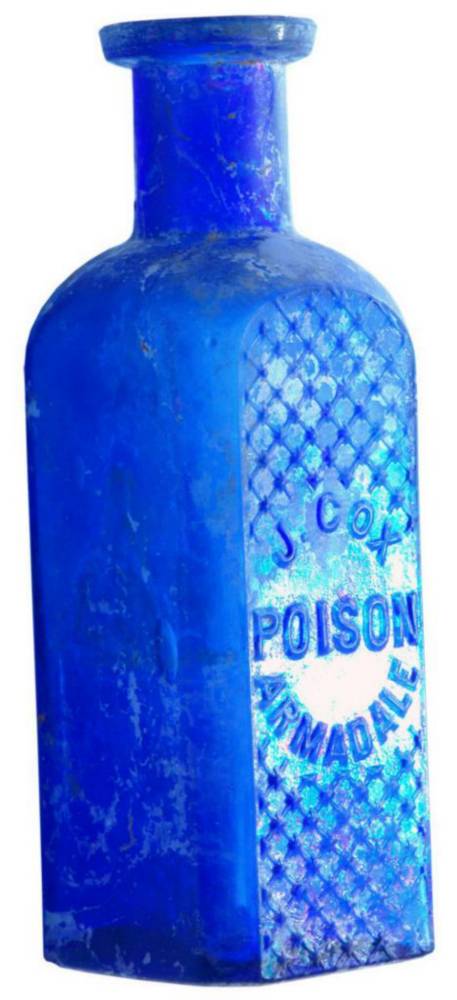 Cox Poison Armadale Cobalt Blue Poison Bottle