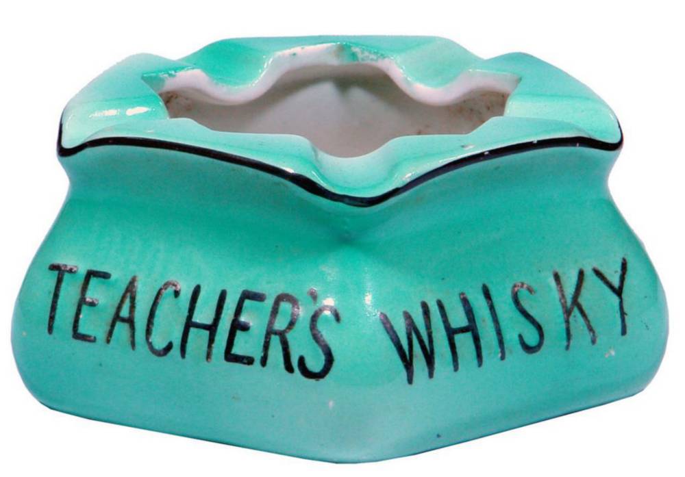 Teachers Whisky Glasgow London Advertising Ceramic Ashtray