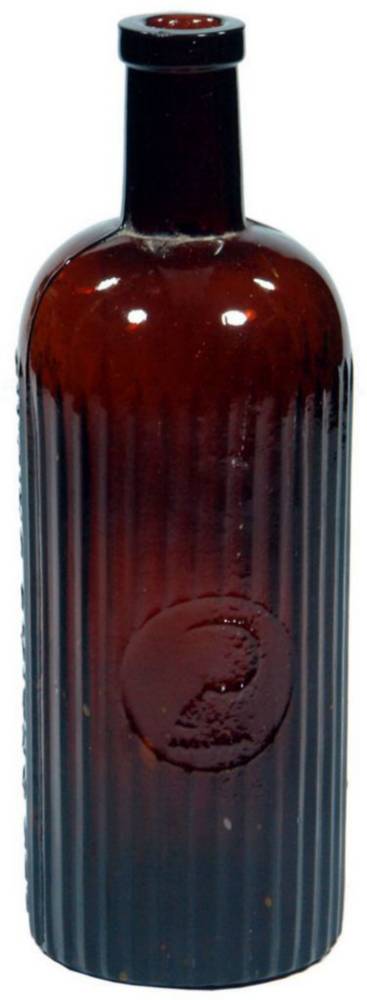 Cuming Smith Formalin Sickle Amber Glass Bottle