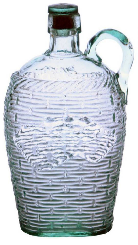 Handled Wicker Basket Registration Diamond Glass Bottle