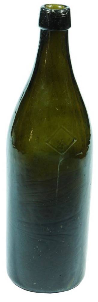 Diamond Black Glass Beer Bottle