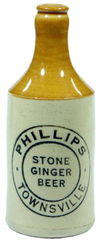Phillips Stone Ginger Beer Townsville Stoneware Bottle