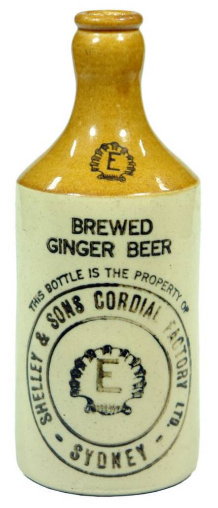 Shelley Cordial Factory Sydney Stone Ginger Beer Bottle