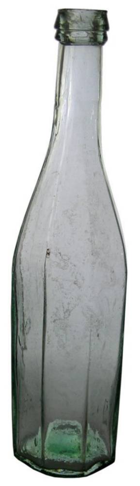 Octagonal Goldfields Glass Salad Oil Bottle