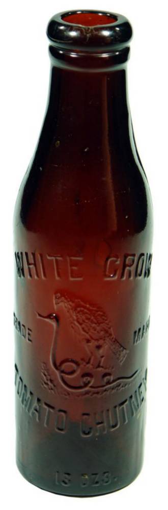 White Crow Tomato Chutney Amber Glass Bottle