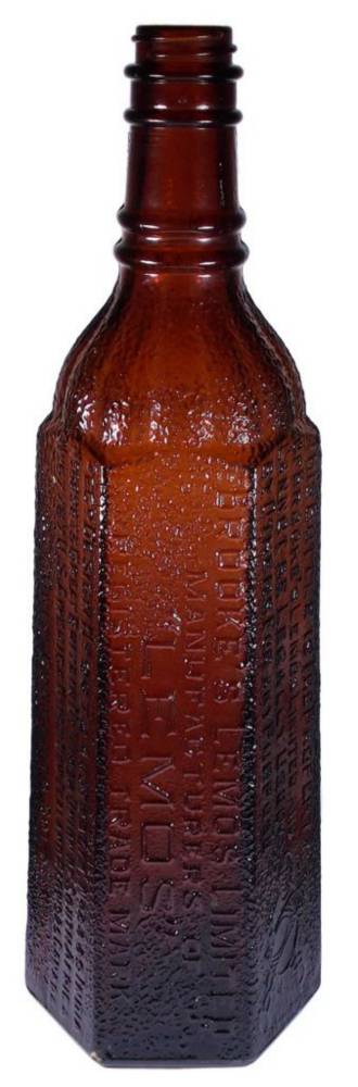 Brooke's Lemos Amber Glass Cordial Bottle