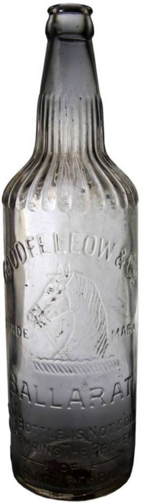 Goodfellow Ballarat Horses Head Cordial Bottle