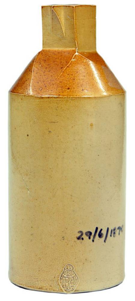 Registered Doulton Square Lip Stoneware Ink Bottle