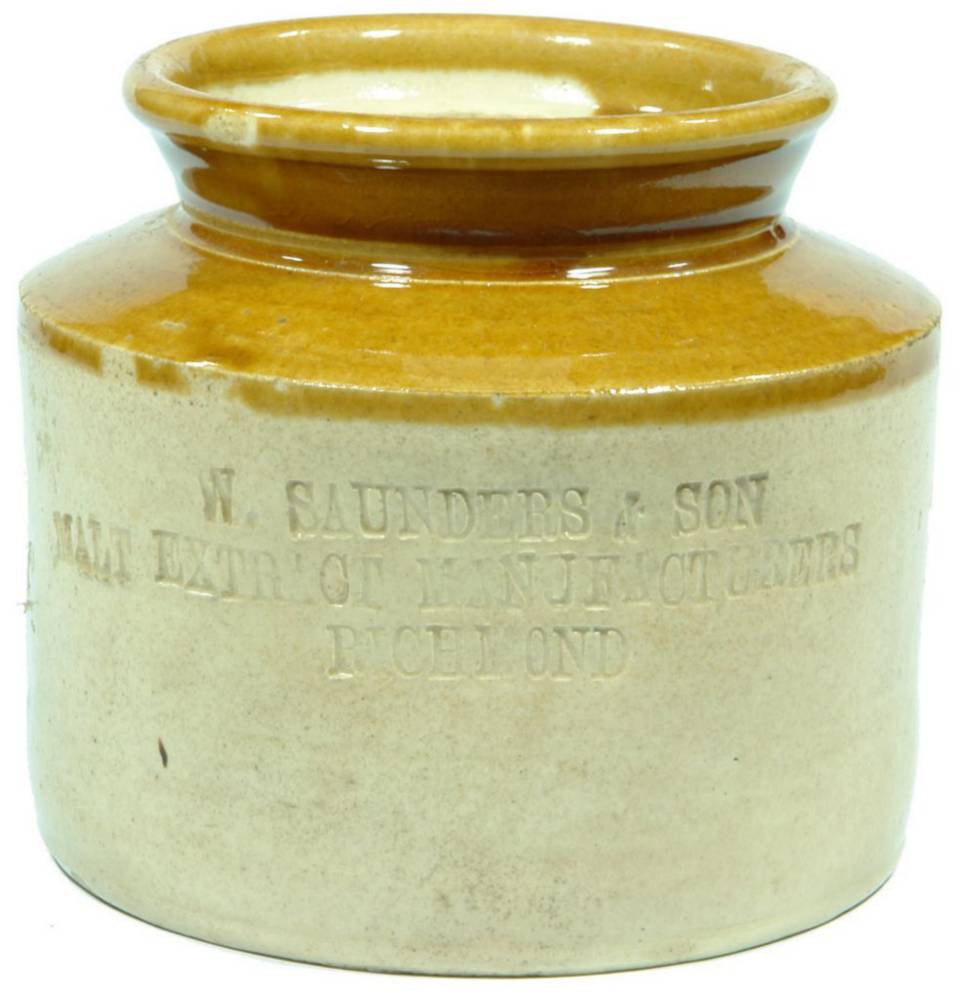 Saunders Malt Extract Manufacturers Richmond Stoneware Crock