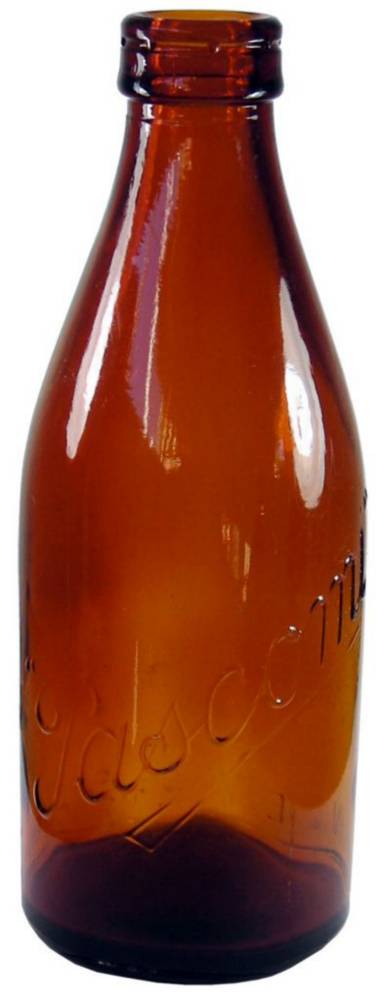 Pascomi Westralian Farmers Limited Amber Milk Bottle