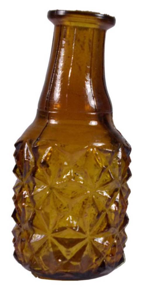 Facetted Amber Glass Perfume Bottle