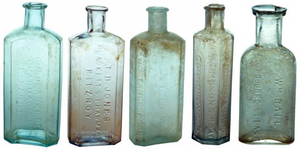 Blackett Jones Fitzroy Francis Gabriel Chemist Bottles