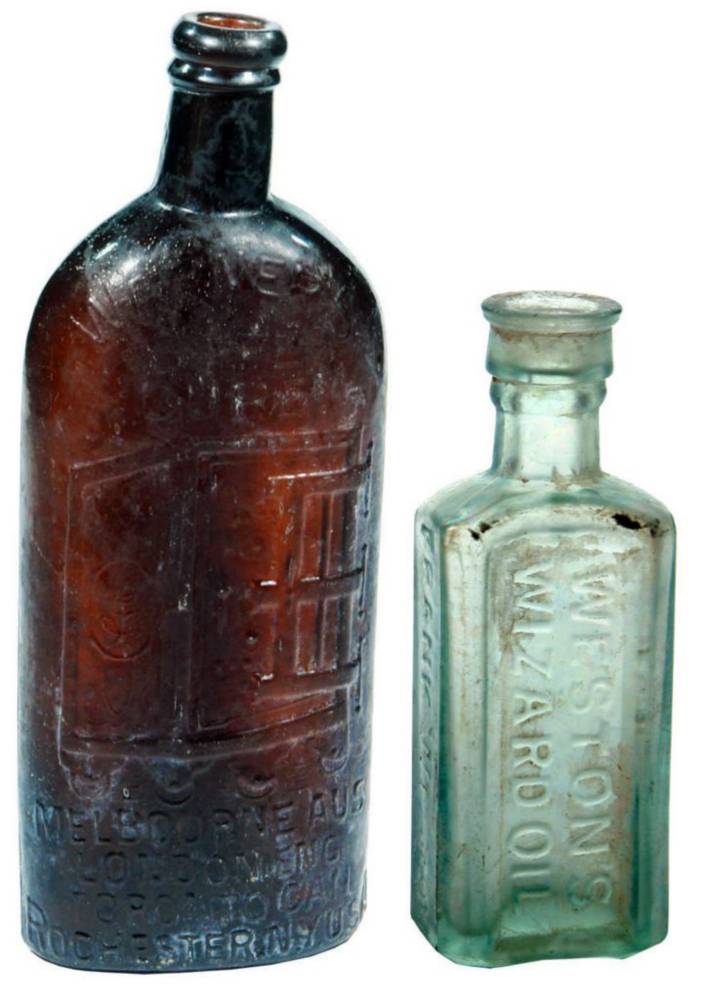 Weston's Wizard Oil Warner's Safe Cure Bottles