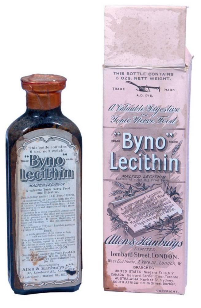 Allen Hanbury's Byno Lecithin Labelled Bottle
