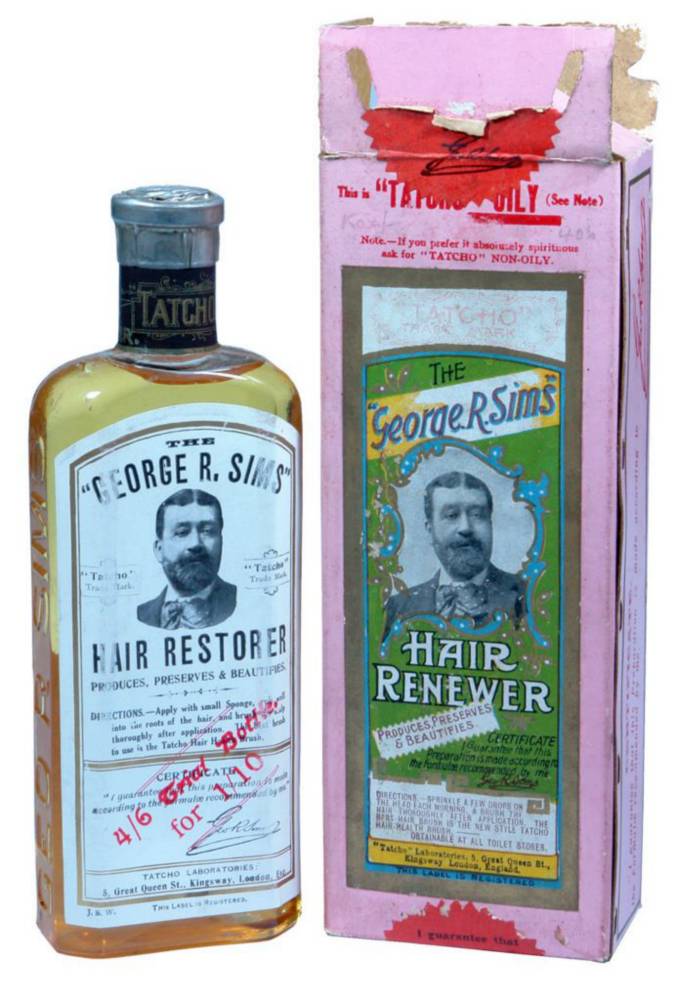 George Sims Hair Renewer Antique Labelled Bottle