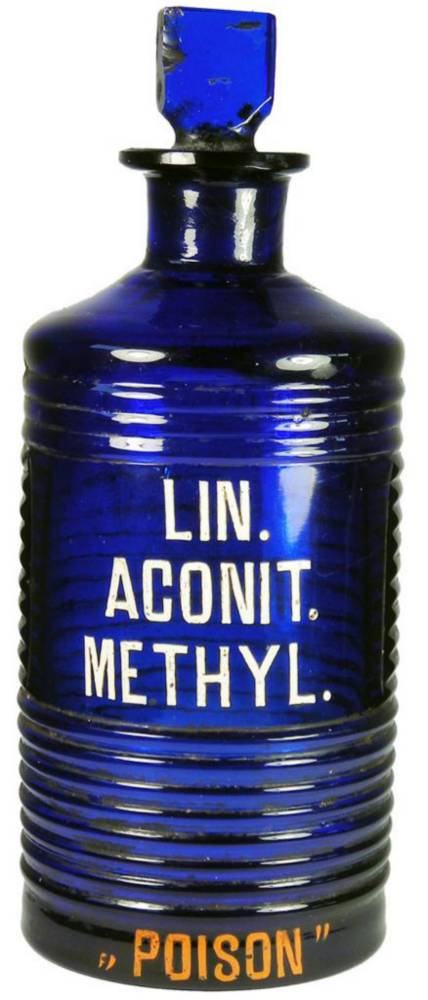 Lin Aconit Methyl Poison Cobalt Pharmacy Jar