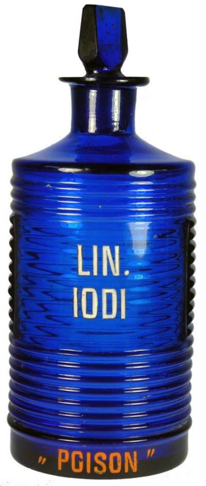 Lin Iodi Poison Cobalt Pharmacy Jar