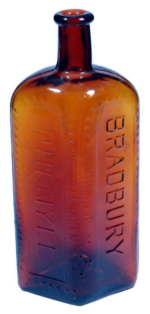 Bradbury Phenyle VDMA Amber Glass Poison Bottle