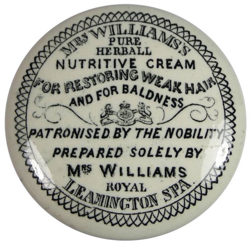 Williams Herbal Nutritive Cream Leamington Spa Pot Lid