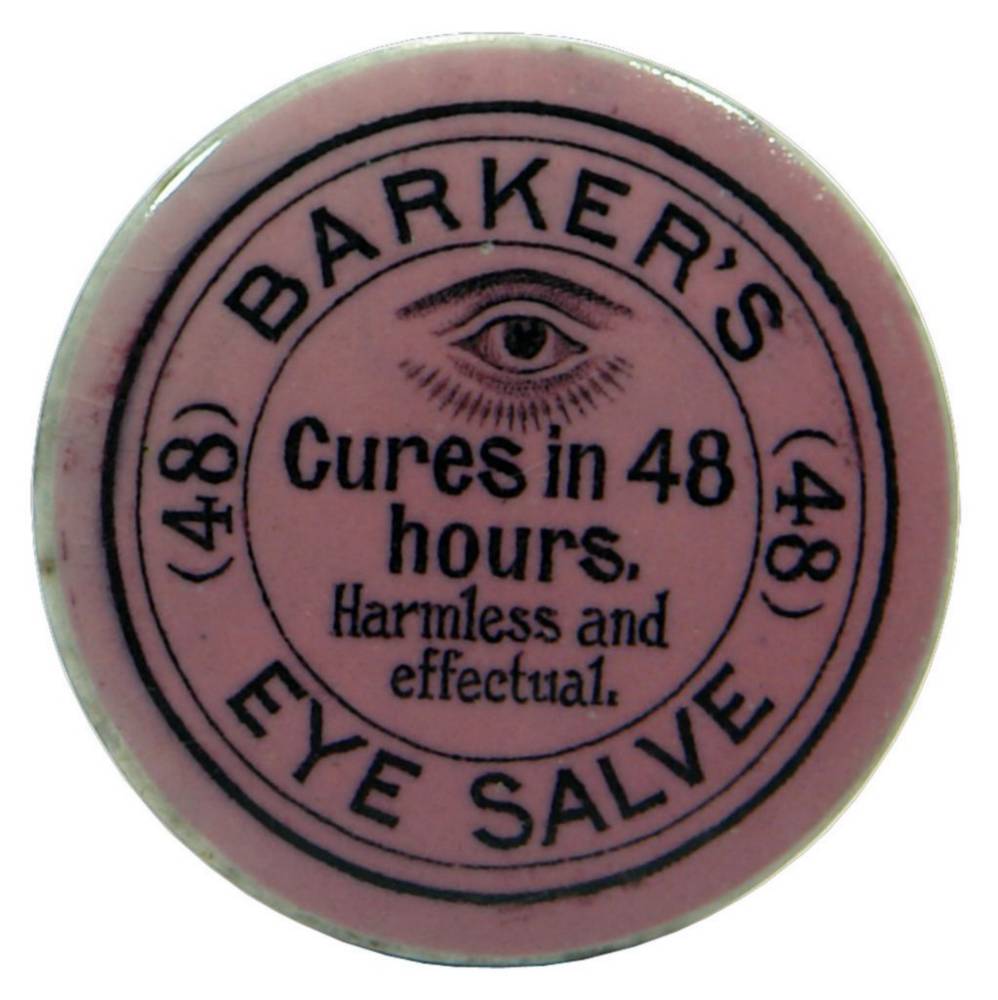 Barkers Eye Salve Pink Pot Lid
