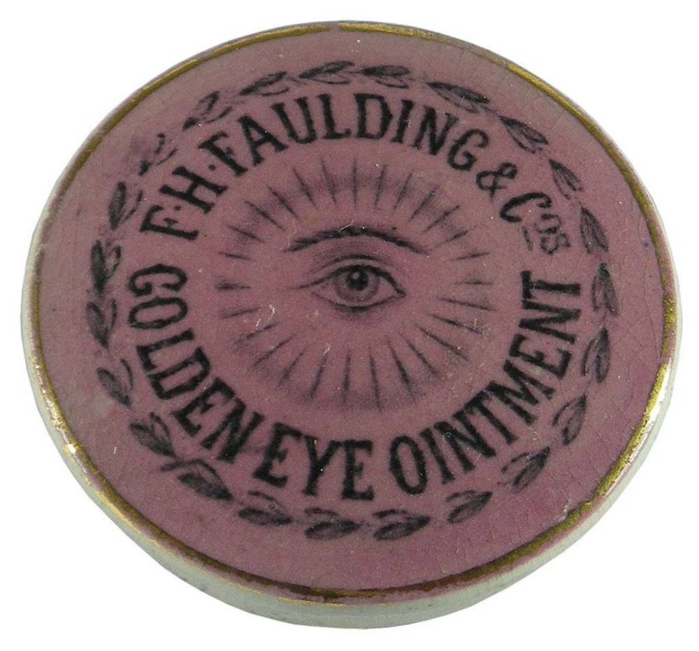 Faulding Golden Eye Ointment Pink Pot Lid