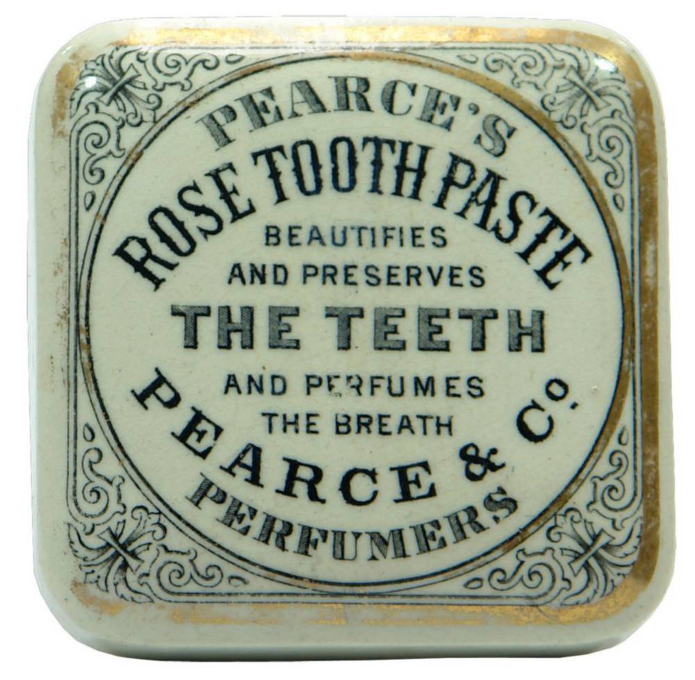Pearce's Rose Tooth Paste Square Pot Lid