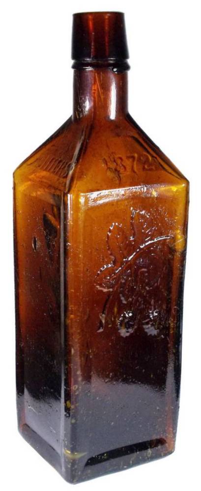 Soule Hop Bitters Amber Glass Old Bottle