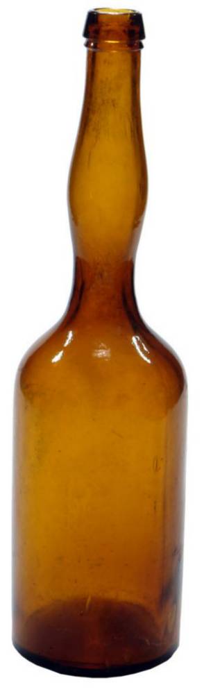 Ladies Leg Style Amber Glass Bitters Bottle