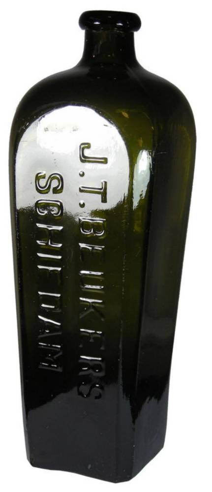 Beukers Schiedam Black Glass Gin Bottle