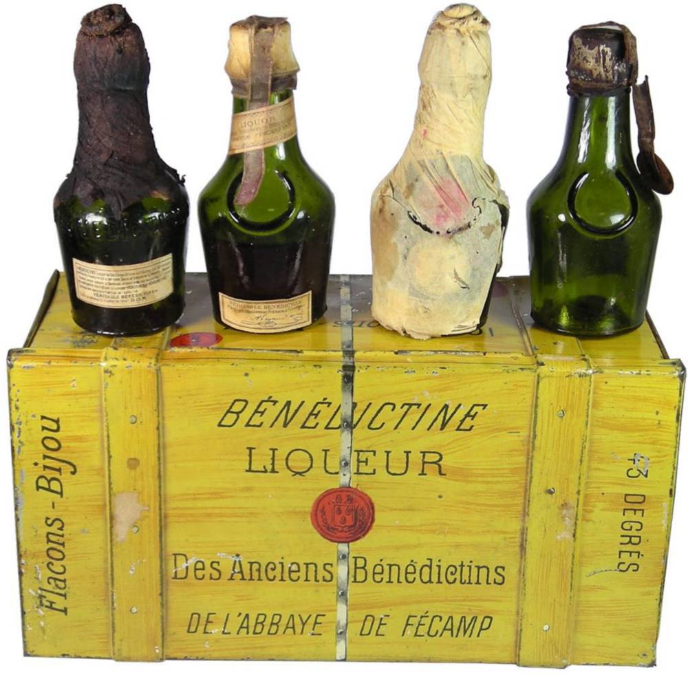 Tin Bottles Miniature Benedictine Liqueur