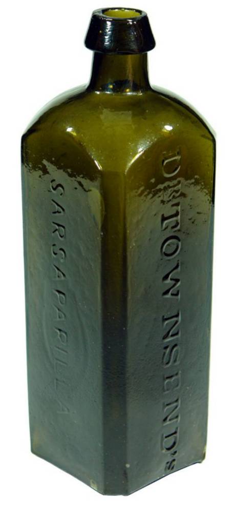 Dr Townsend's Sarsaparilla Albany NY Black Glass Bottle