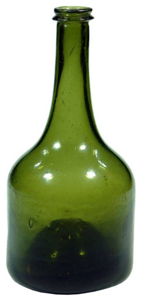 Dark Green Glass Mallet Wine Bottle