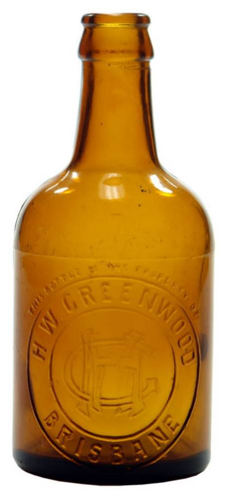 Greenwood Brisbane Amber Glass Crown Seal Bottle