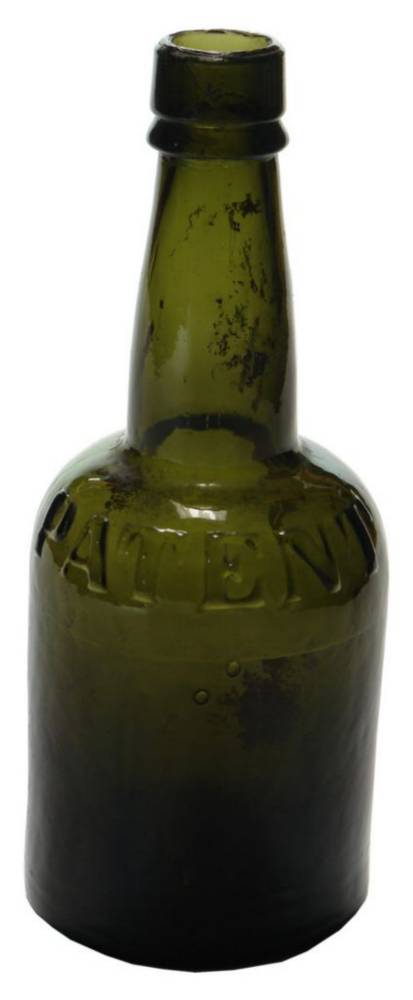 Patent Black Glass Bottle