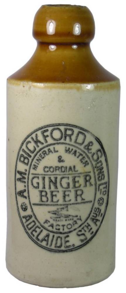 Bickford Ginger Beer Adelaide Stone Bottle