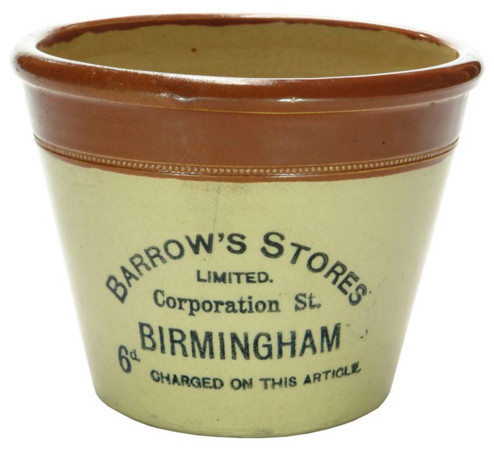 Barrow's Stores Birmingham Butter Crock