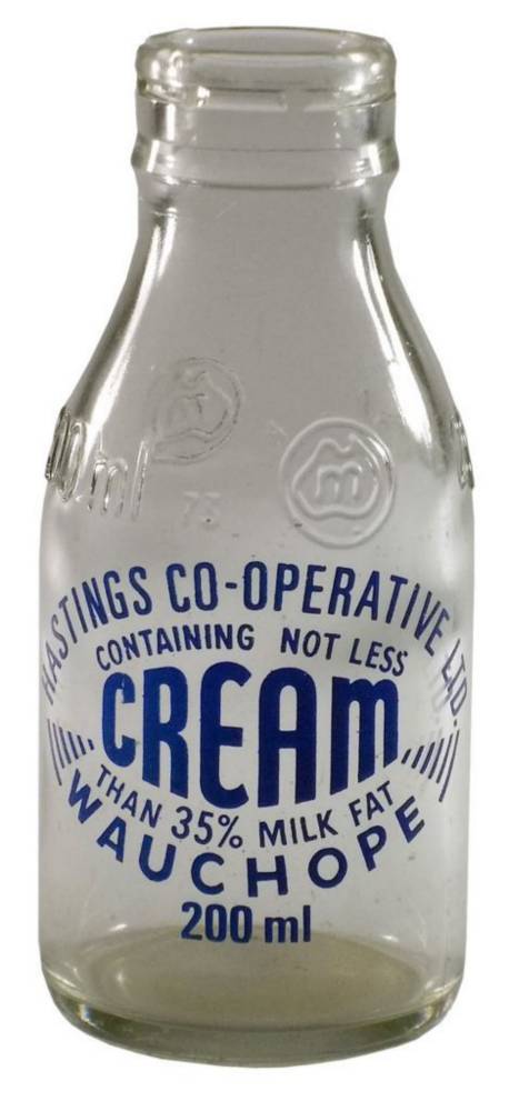 Hastings Cooperative Wauchope Printed Cream Bottle