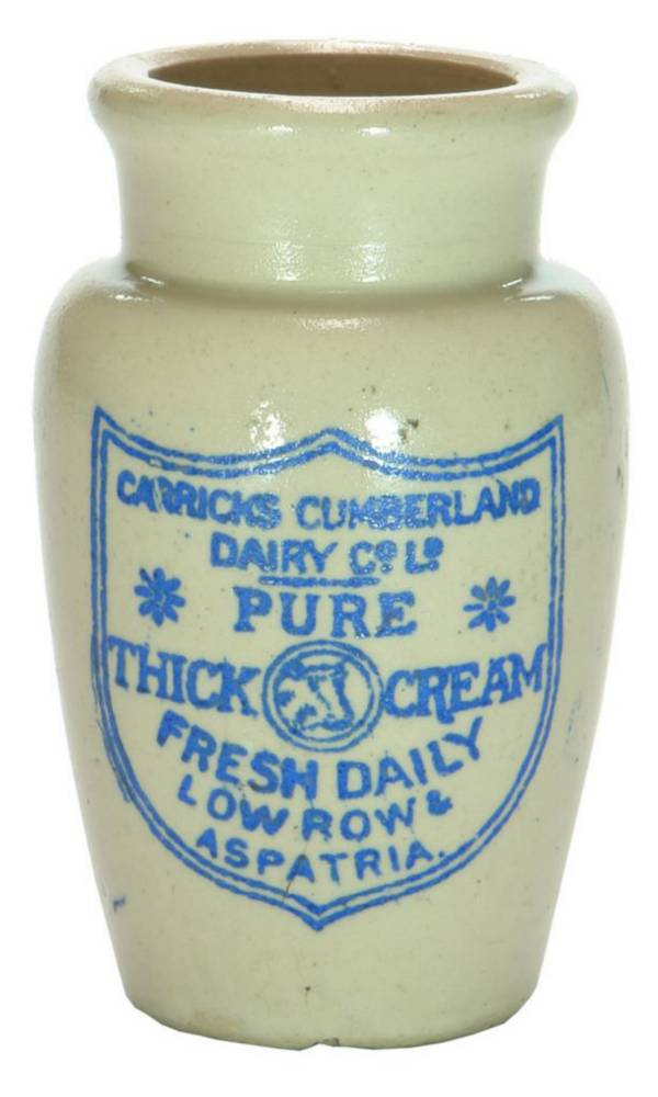 Carricks Cumberland Dairy Stoneware Cream Jar Pot