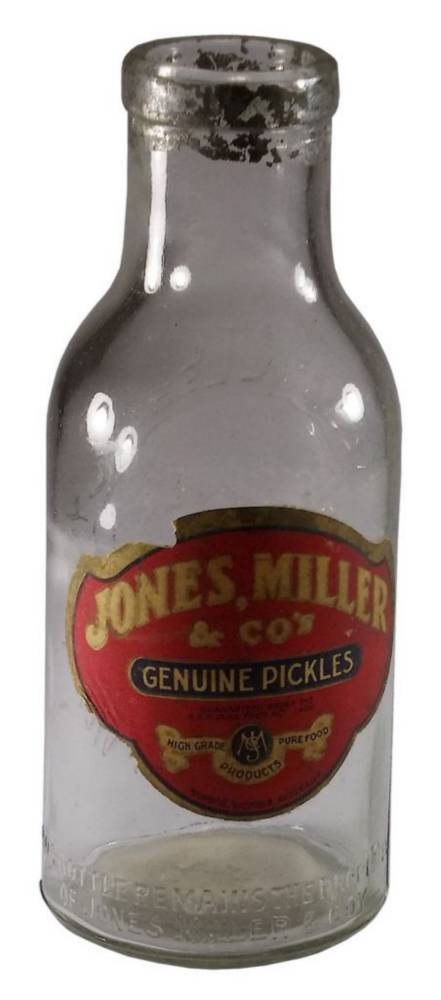 Jones Miller Pickles Bendigo Labelled Jar