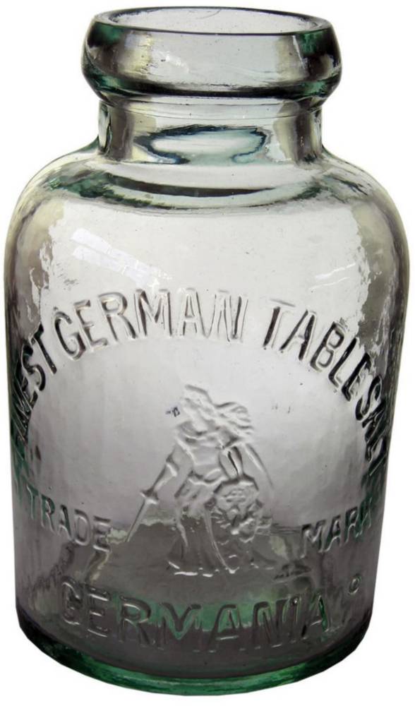 Germania Table Salt Antique Glass Jar