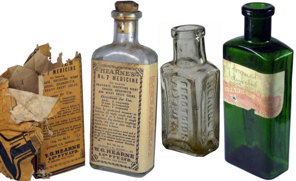 Pardey Hearne's Geelong Vintage Medicine Bottles